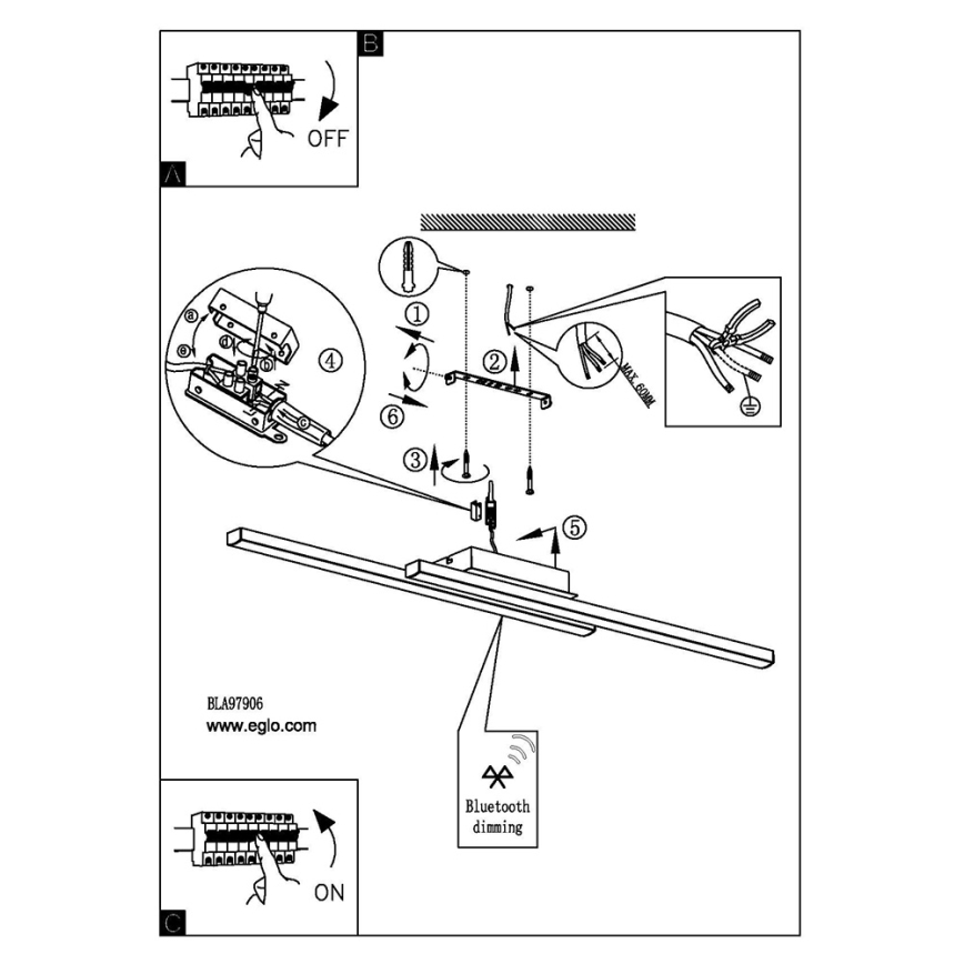Eglo - LED RGB ściemnialny przysufitowy żyrandol FRAIOLI-C LED/34W/230V
