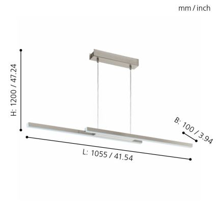 Eglo - LED RGB Ściemnialny żyrandol na lince FRAIOLI-C 2xLED/17W/230V