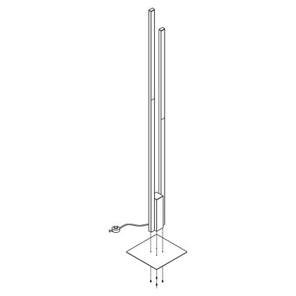 Eglo - LED Ściemnialna lampa podłogowa FRAIOLI-C 2xLED/17W/230V