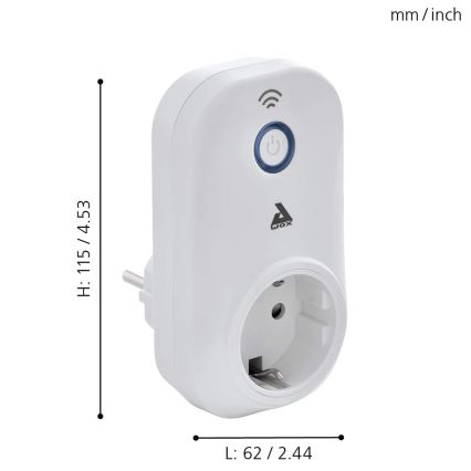 Eglo - Inteligentne gniazdo Connect plug PLUS 2300W SCHUKO Bluetooth
