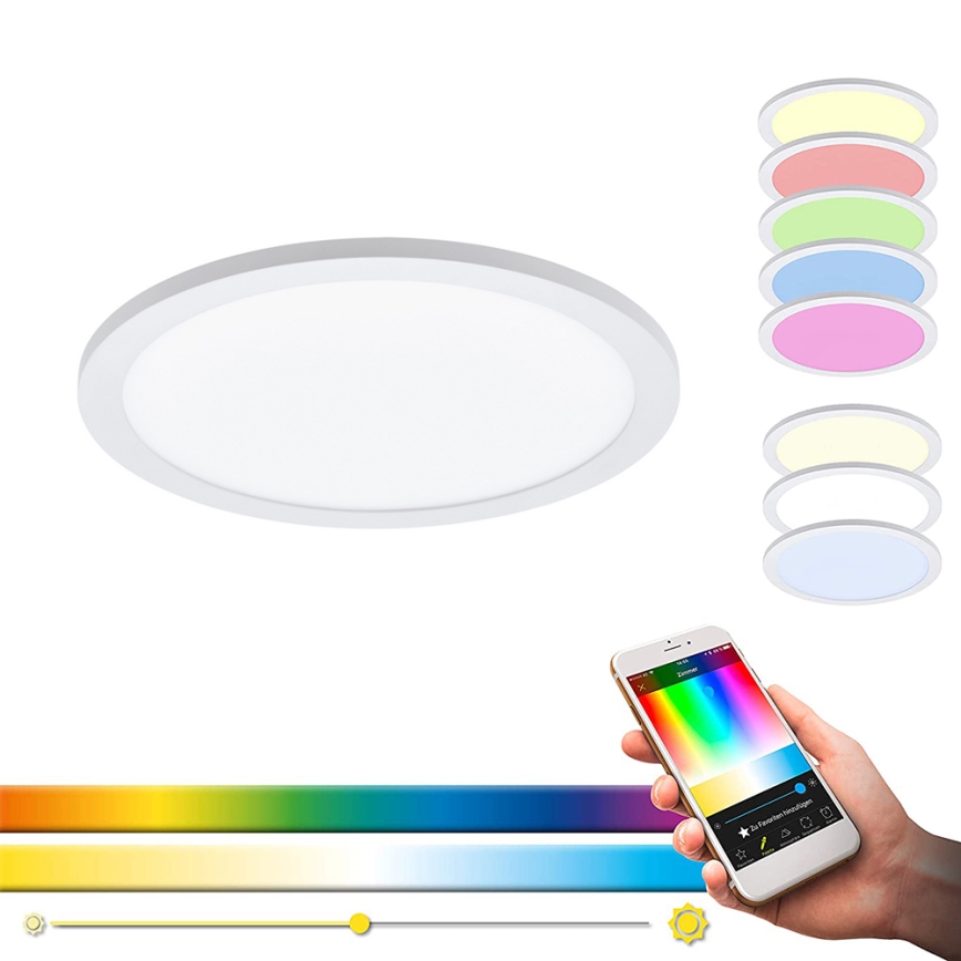 Eglo - LED RGBW Ściemnialna oprawa sufitowa SARSINA-C LED/16W/230V + pilot zdalnego sterowania