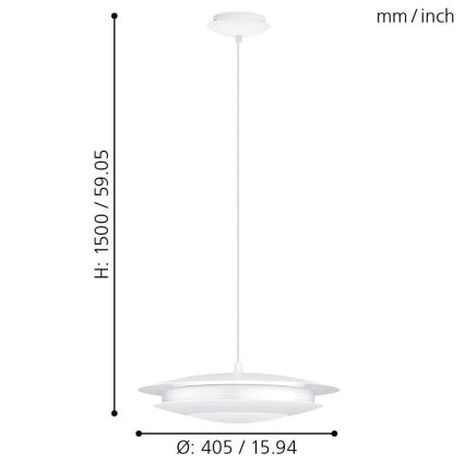 Eglo - LED Żyrandol ściemnialny na lince MONEVA-C LED/18W/230V