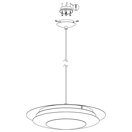 Eglo 98043 - LED RGBW Ściemnialny żyrandol na lince MONEVA-C LED/18W/230V