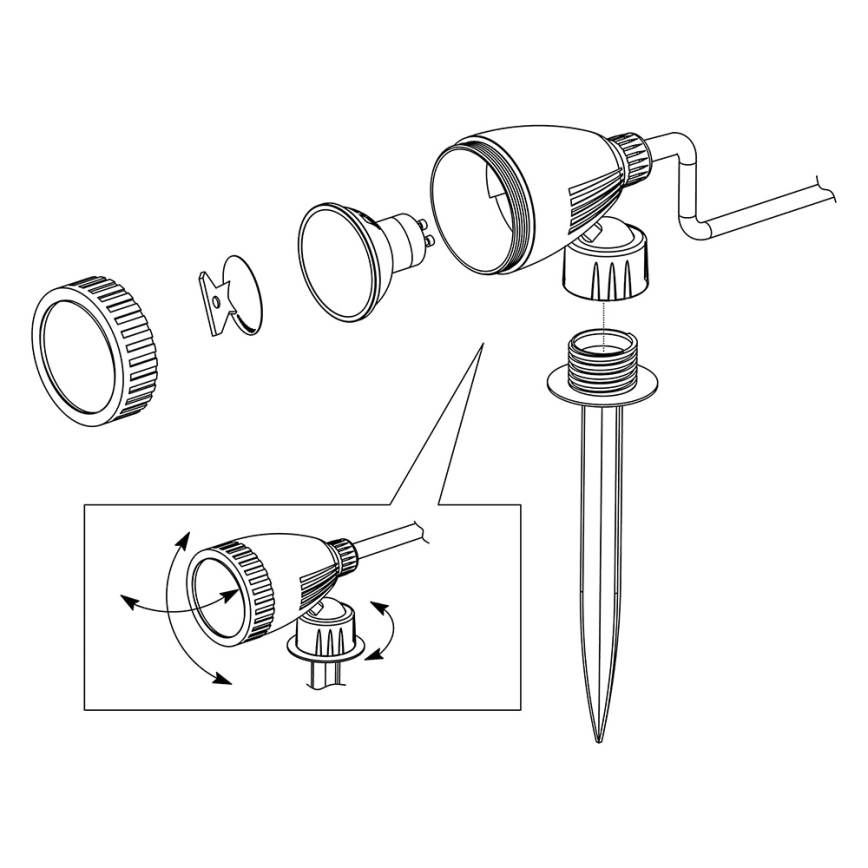 Eglo 98052 - Lampa zewnętrzna LED RGB NEMA-C 1xGU10/5W/230V IP44