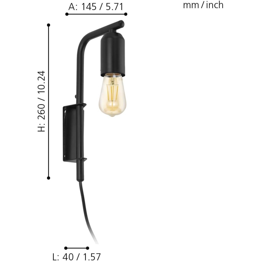 Eglo 98064 - Kinkiet ADRI 1xE27/60W/230V