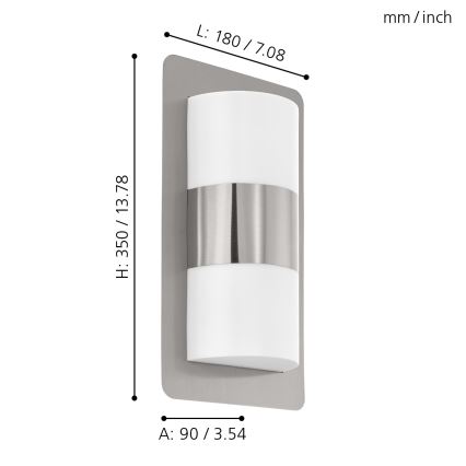 Eglo - Oświetlenie zewnętrzne 2xE27/10W/230V IP4matowy chrom