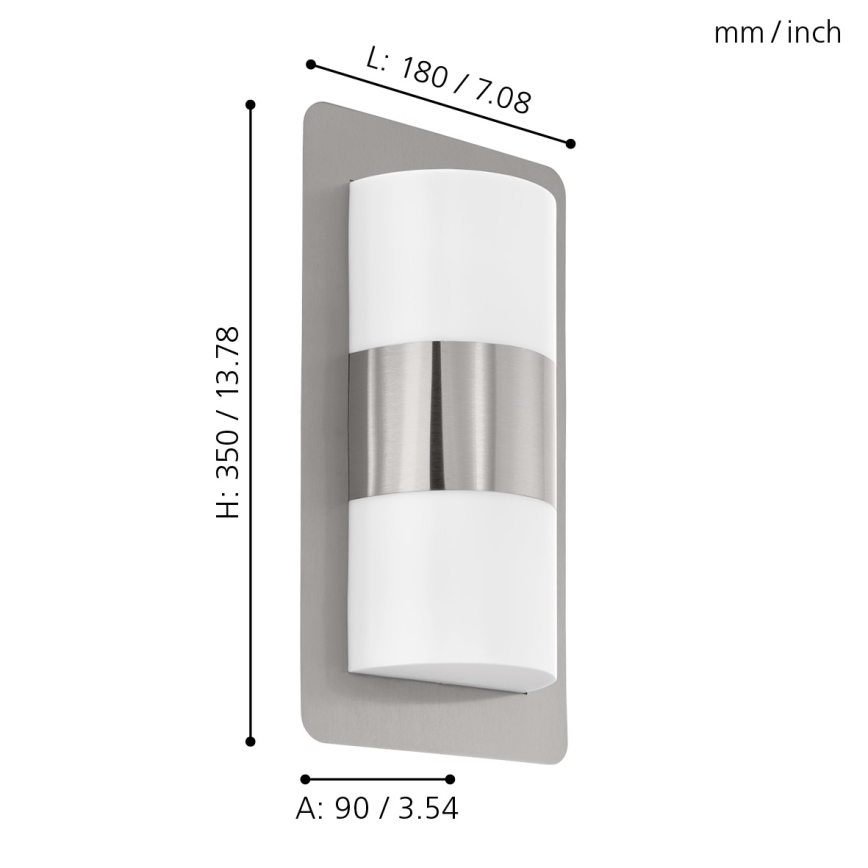 Eglo - Oświetlenie zewnętrzne 2xE27/10W/230V IP4matowy chrom