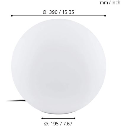 Eglo 98106 - Lampa zewnętrzna LED RGBW MONTEROLO-C 1xLED/9W/230V IP65 Ø390