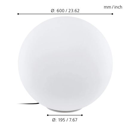 Eglo 98108 - Lampa zewnętrzna LED RGBW MONTEROLO-C LED/9W/230V IP65 śr. 600 mm