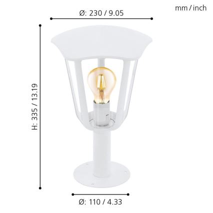 Eglo 98117 -  Lampa zewnętrzna MONREALE 1xE27/60W/230V IP44