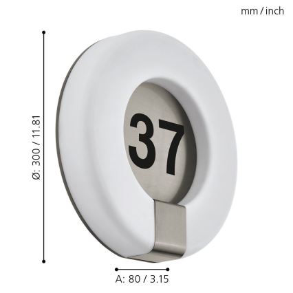Eglo 98145 - LED Podświetlany numer domu MARCHESA-C LED/15W/230V IP44