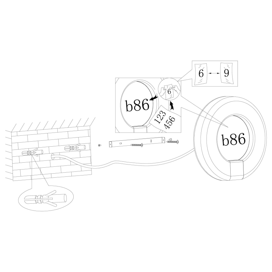 Eglo - LED Numer domu LED/15W/230V IP44