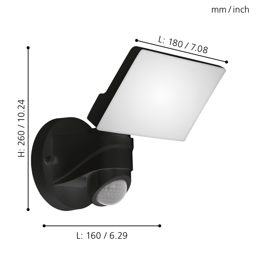Eglo - LED Oświetlenie zewnętrzne z czujnikiem LED/15W/230V IP44