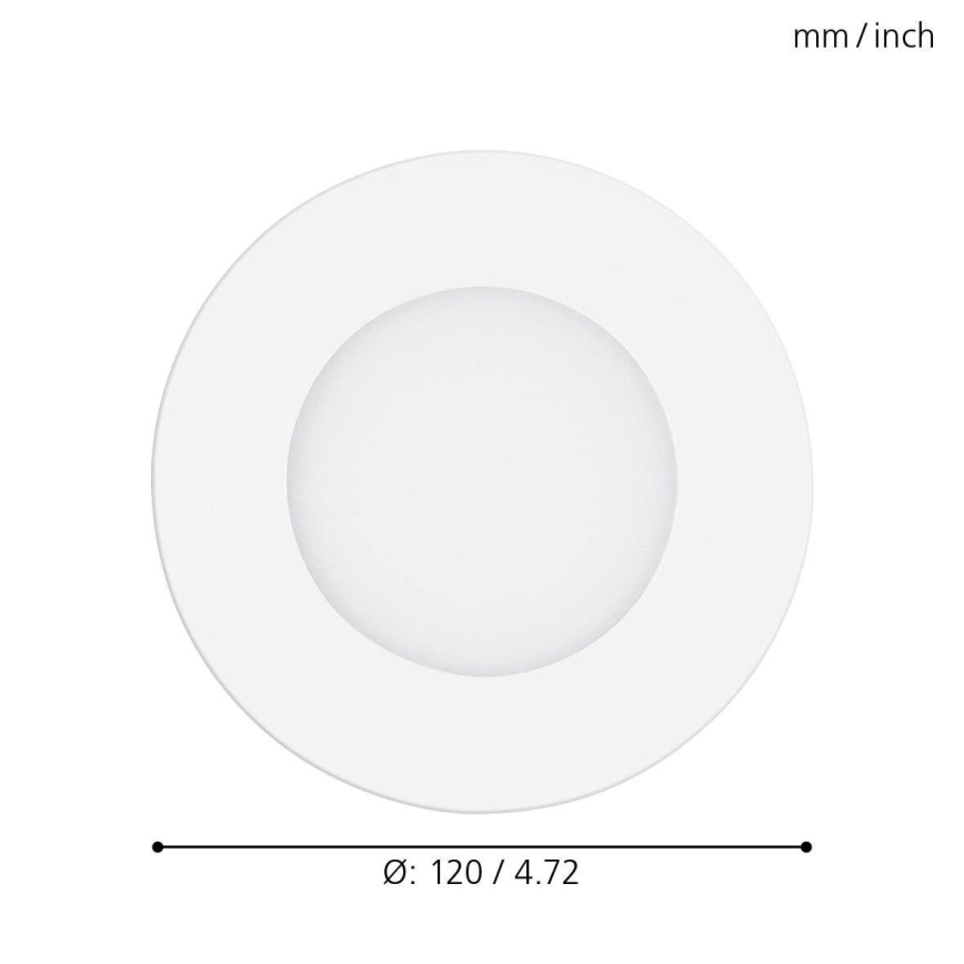 Eglo - ściemnialna wpuszczana oprawa sufitowa LED 5W/230V z pilotem, śr. 12 cm