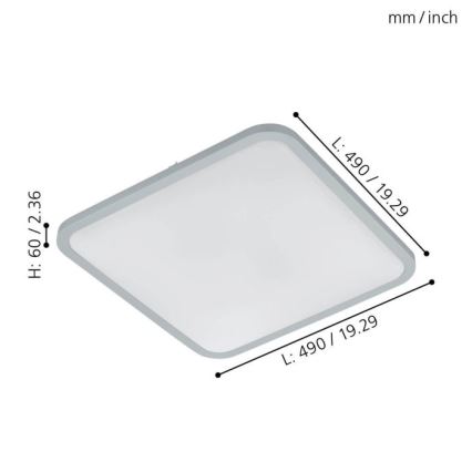 Eglo 98258 - Ściemnialna lampa sufitowa LED COGOLETO LED/30W/230V + pilot zdalnego sterowania