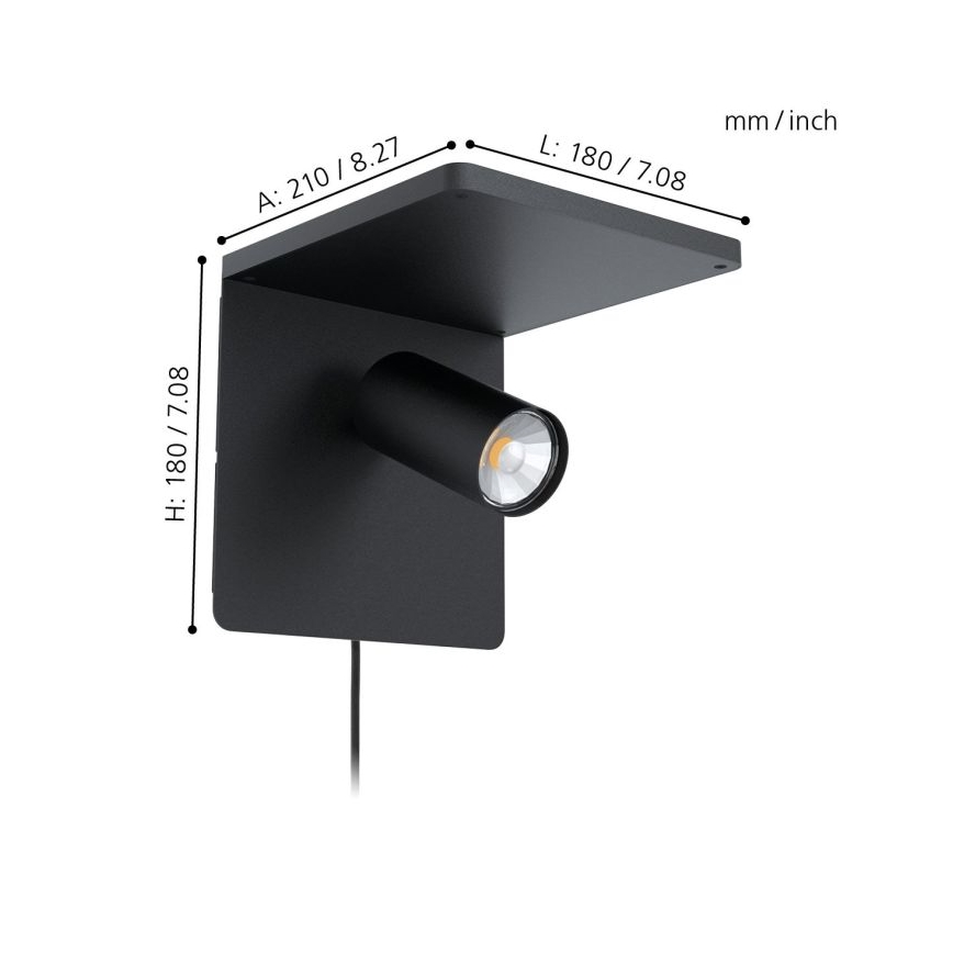 Eglo - Kinkiet LED z bezprzewodowym ładowaniem 1xGU10/5W/230V