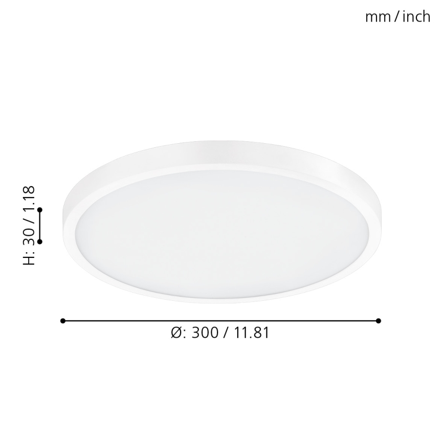 Eglo - ściemnialna oprawa sufitowa LED/20W/230V + pilot, śr. 30 cm