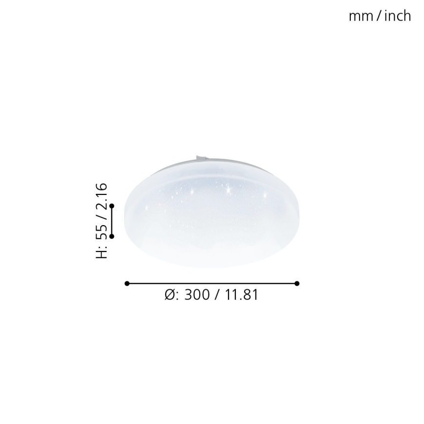 Eglo - LED Ściemnialne oświetlenie łazienkowe LED/12W/230V IP44 + pilot