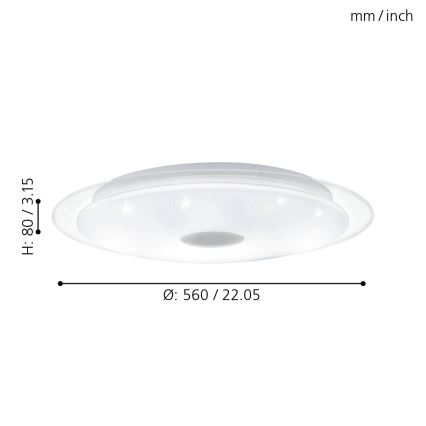 Eglo - LED Plafon ściemnialny LED/36W/230V + ZS