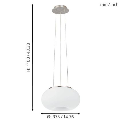 Eglo - LED RGB Ściemnialny żyrandol na lince OPTICA-C LED/21W/230V śr. 37,5 cm