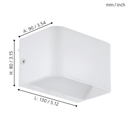 Eglo - LED Kinkiet LED/6W/230V 3000K białe