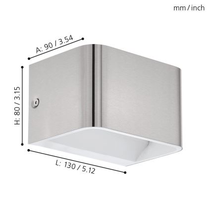 Eglo - LED Kinkiet LED/6W/230V 3000K matowy chrom