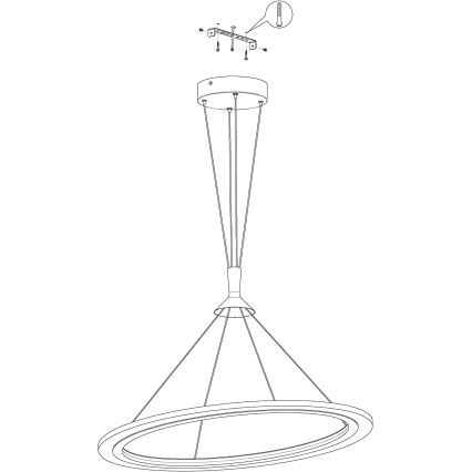 Eglo 98427 - ściemnialny żyrandol LED RGB na linkach HORNITOS-C LED/37W/230V + pilot zdalnego sterowania