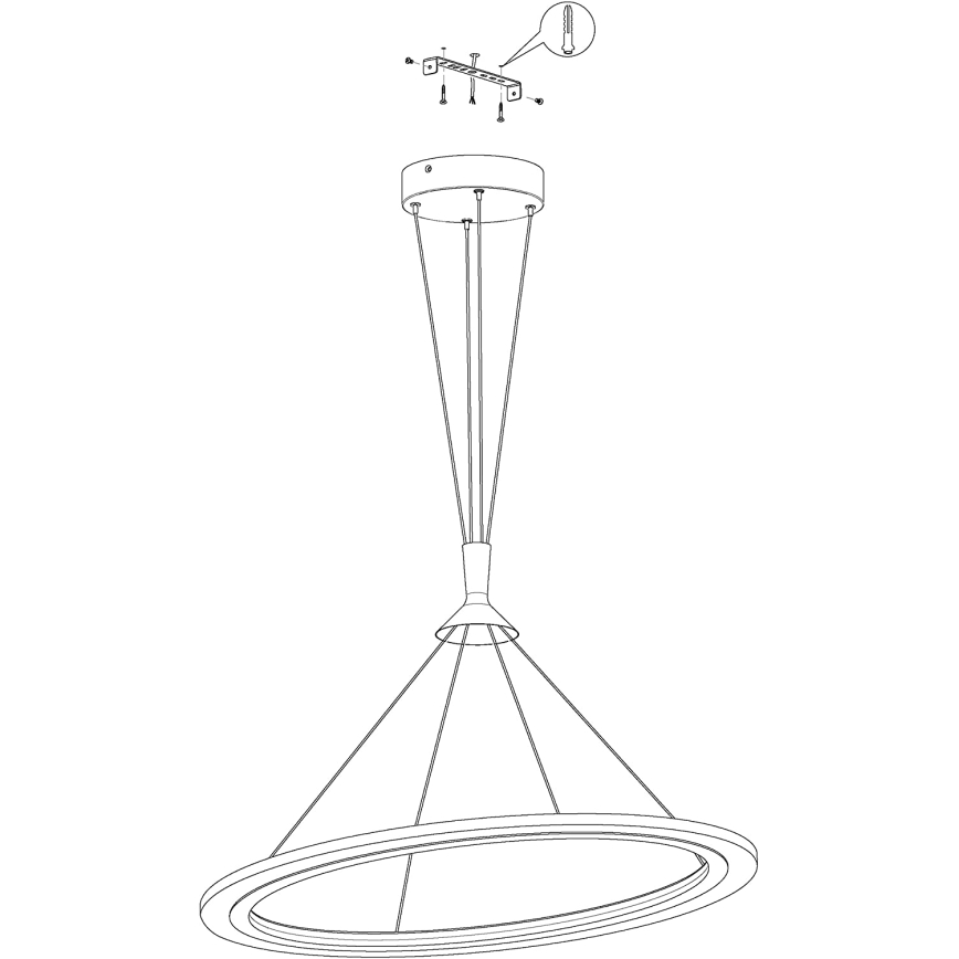 Eglo 98427 - ściemnialny żyrandol LED RGB na linkach HORNITOS-C LED/37W/230V + pilot zdalnego sterowania