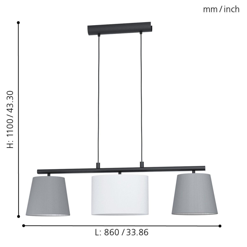 Eglo - Żyrandol na lince 3xE14/25W/230V