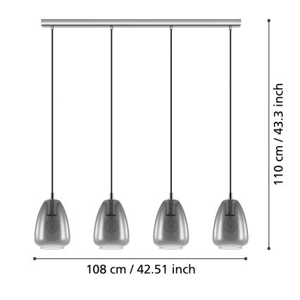 Eglo - Żyrandol na lince 4xE27/40W/230V