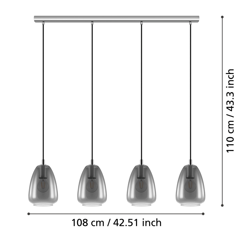 Eglo - Żyrandol na lince 4xE27/40W/230V