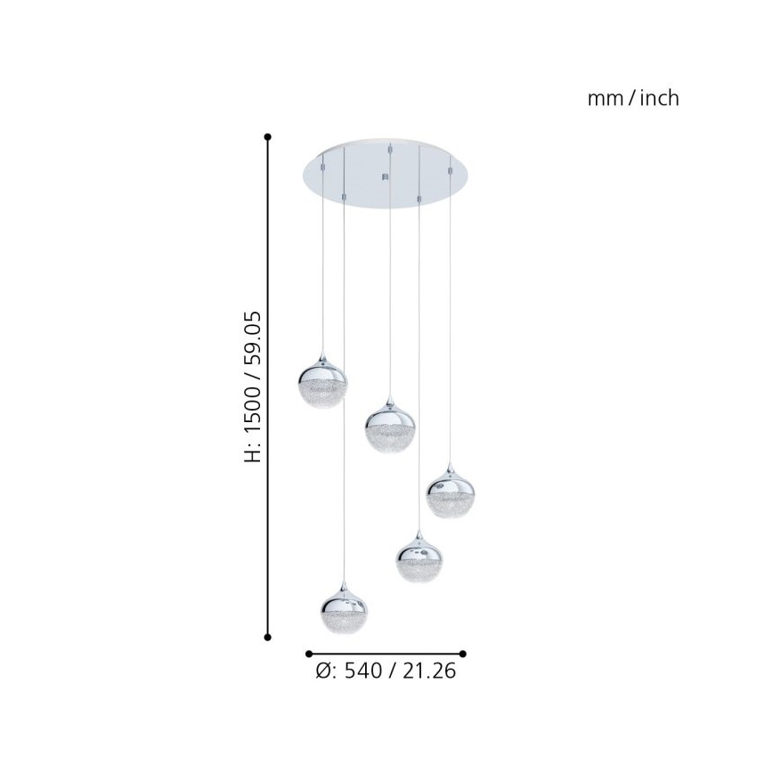 Eglo - Żyrandol na lince 5xE14/25W/230V