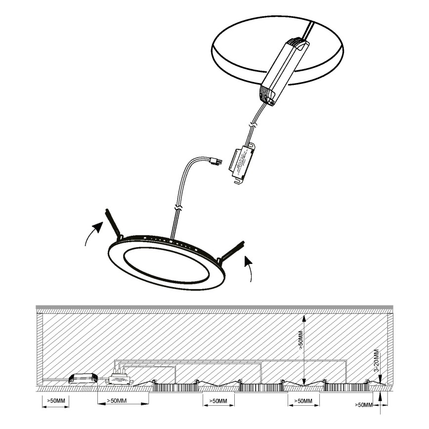 Eglo - ZESTAW 3x LED Łazienkowa oprawa wpuszczana FUEVA 1xLED/2,8W/230V IP44 chrom błyszczący