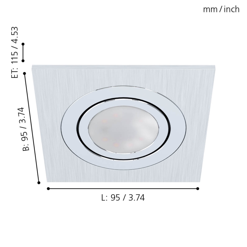 Eglo - ZESTAW 3xLED Oprawa wpuszczana AREITIO 3xGU10/5W/230V