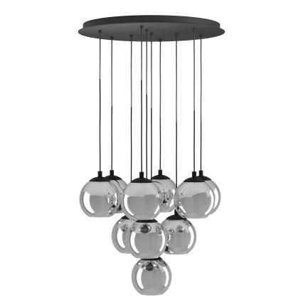 Eglo - Żyrandol na linkach 10xE27/40W/230V czarny/błyszczący chrom