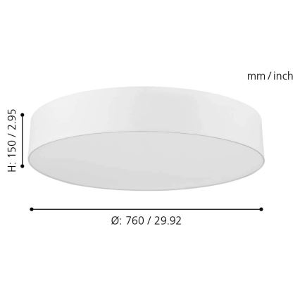 Eglo - LED RGB Plafon ściemnialny ROMAO-C LED/42W/230V + zdalne sterowanie
