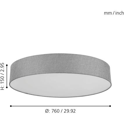 Eglo - Ściemniana lampa sufitowa LED RGB ROMAO-C LED/42W/230V + RC