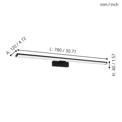 Eglo - Oświetlenie łazienkowe LED do lustra LED/14W/230V 4000K 78 cm IP44