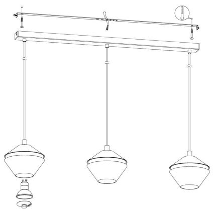 Eglo - LED Żyrandol na lince 3xGU10/5W/230V