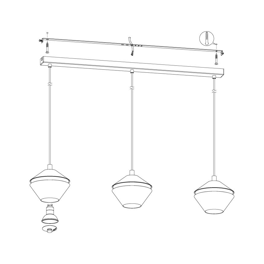 Eglo - LED Żyrandol na lince 3xGU10/5W/230V