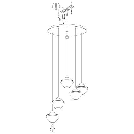 Eglo - LED Żyrandol na lince 5xGU10/5W/230V