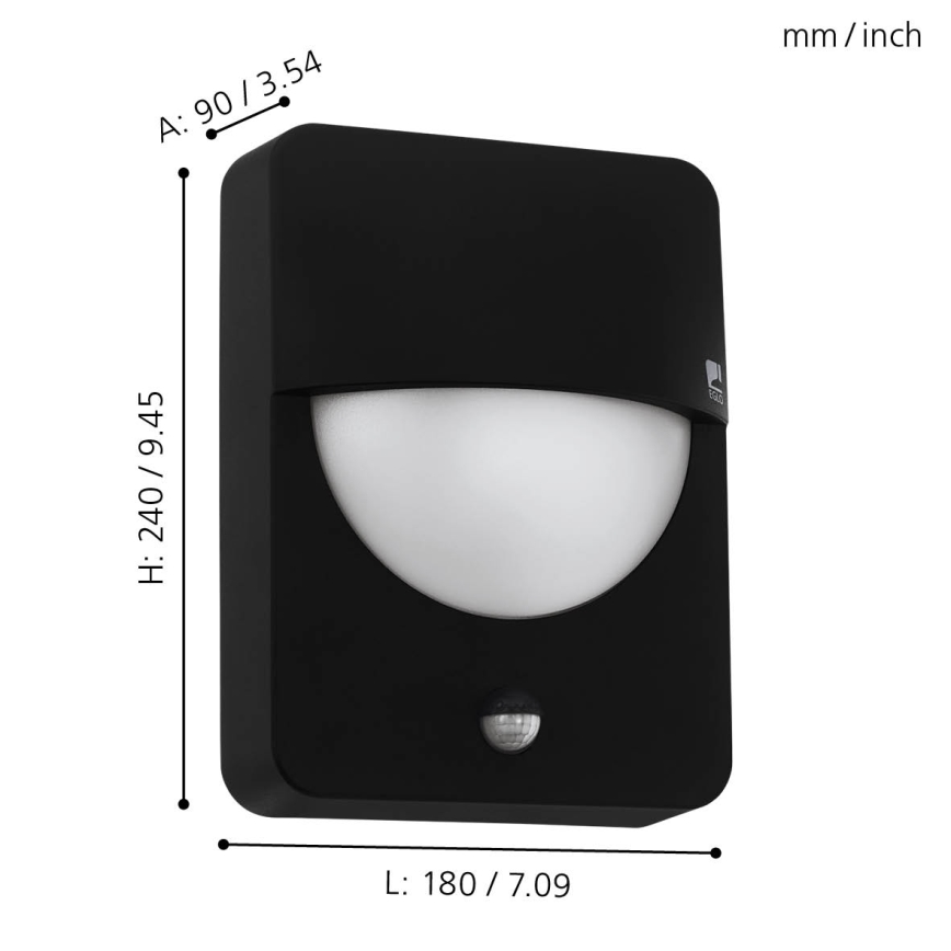 Eglo - Oświetlenie zewnętrzne z czujnikiem 1xE27/28W/230V IP44
