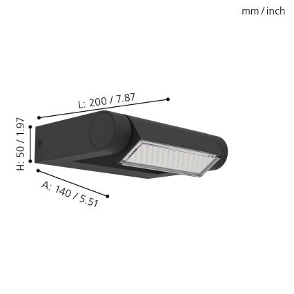Eglo - LED Kinkiet zewnętrzny LED/4,8W/230V IP44