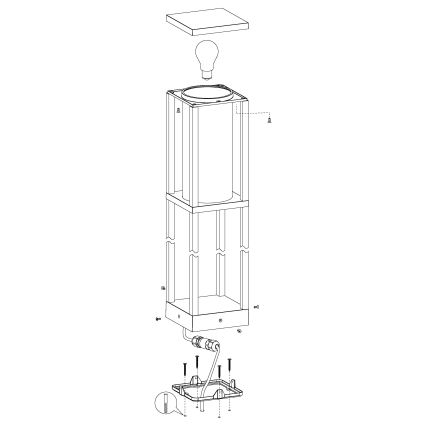 Eglo - Lampa zewnętrzna 1xE27/40W/230V IP54