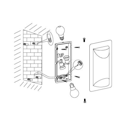 Eglo 98716 - Zewnętrzny kinkiet CISTIERNA 1 2xE27/10W/230V IP44