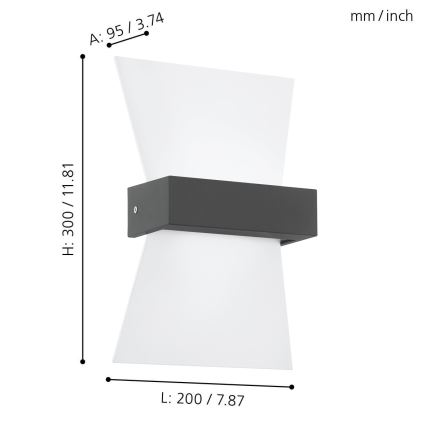 Eglo - LED Kinkiet zewnętrzny LED/4,8W/230V IP44