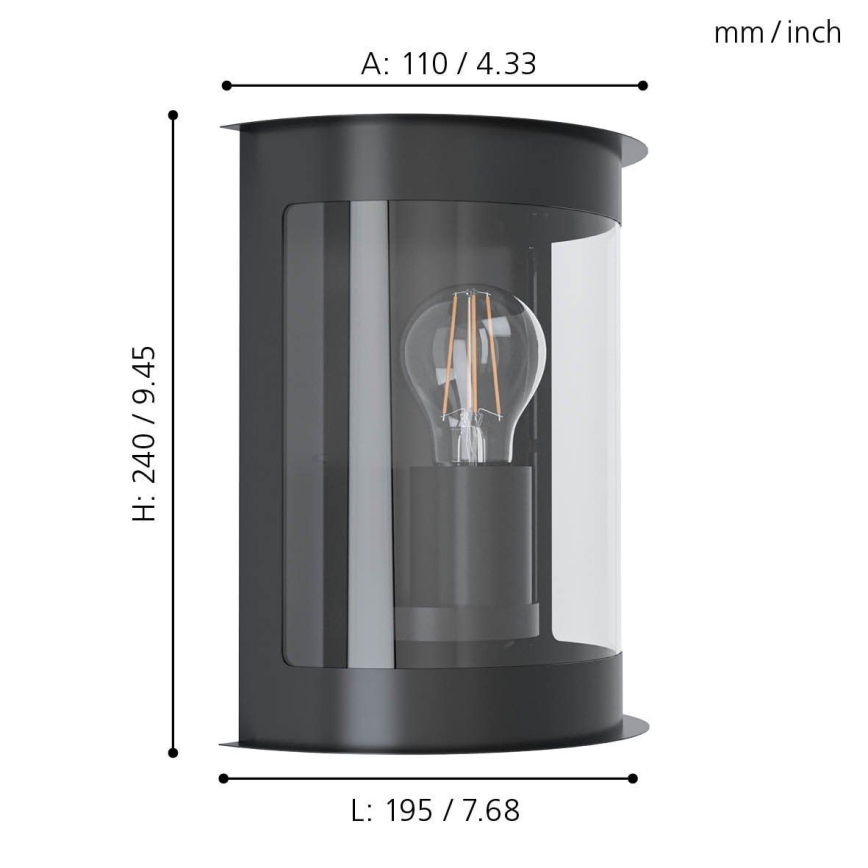 Eglo - Kinkiet zewnętrzny 1xE27/28W/230V IP44