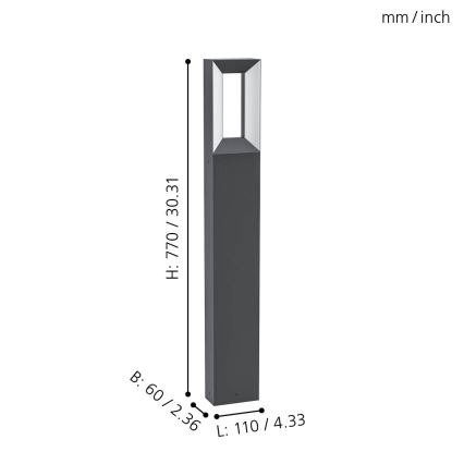 Eglo - LED Lampa zewnętrzna 2xLED/5W/230V IP44 77 cm