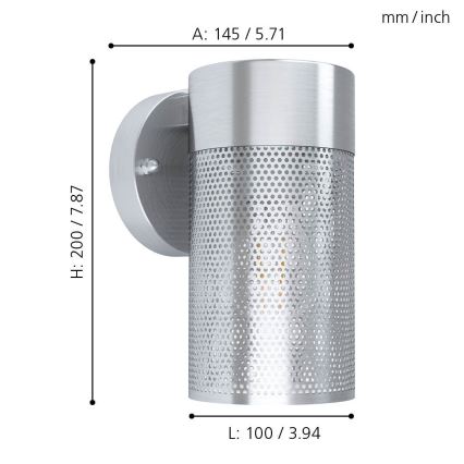 Eglo - Kinkiet zewnętrzny 1xE27/28W/230V