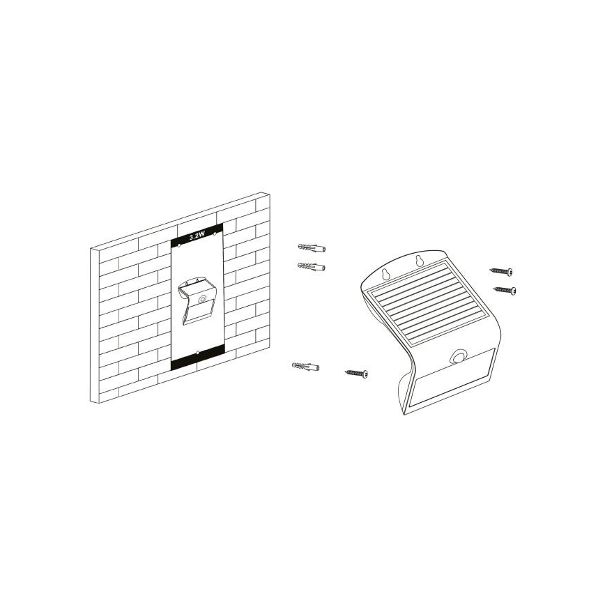 Eglo - Lampa solarna z czujnikiem LED/3,2W/3,7V 2000 mAh IP54